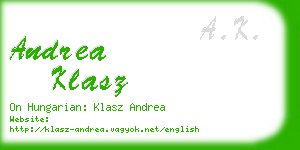 andrea klasz business card